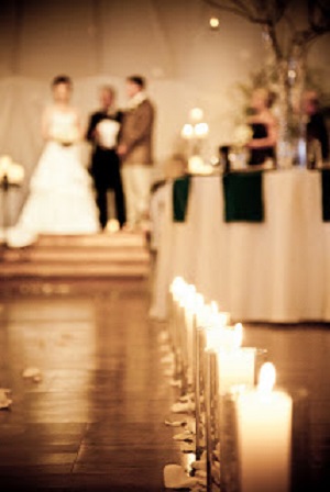 Candles wedding aisle