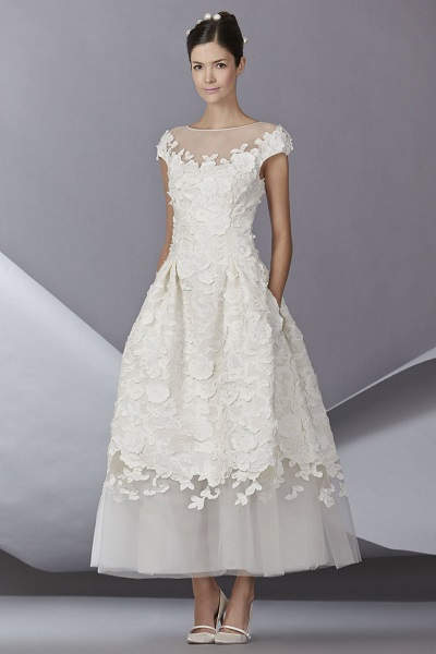 Cap sleeve lace wedding dress trends 2014