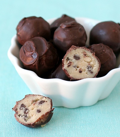 Chocolate covered cookie dough truffles