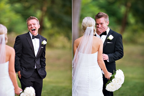 best reaction groom seeing bride first time