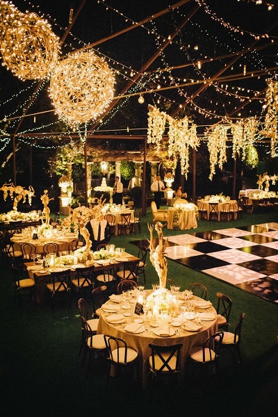 elegant wedding lighting