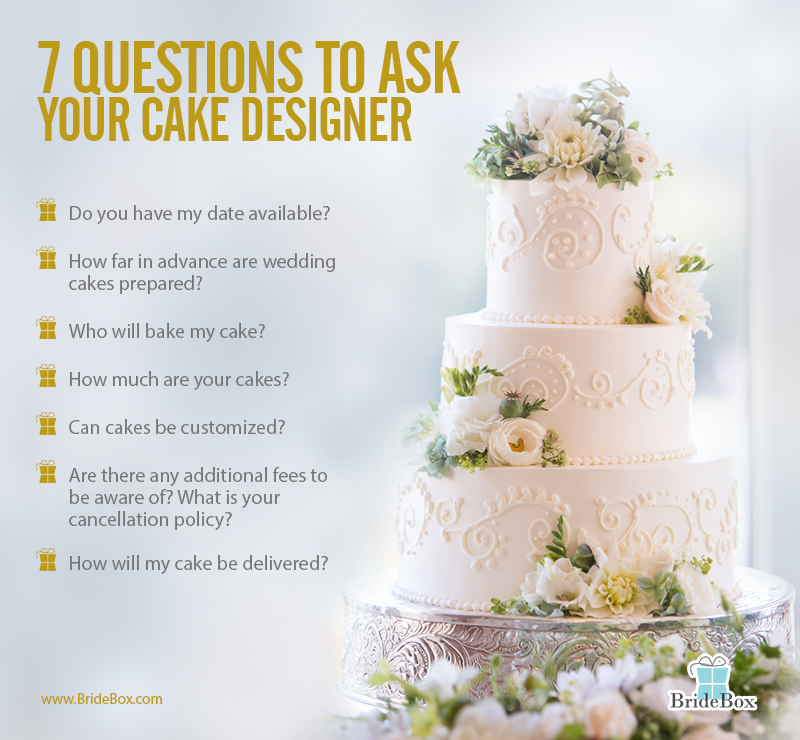 questions to ask wedding cake designer list