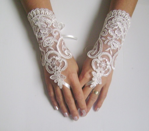 lace wedding bridal gloves