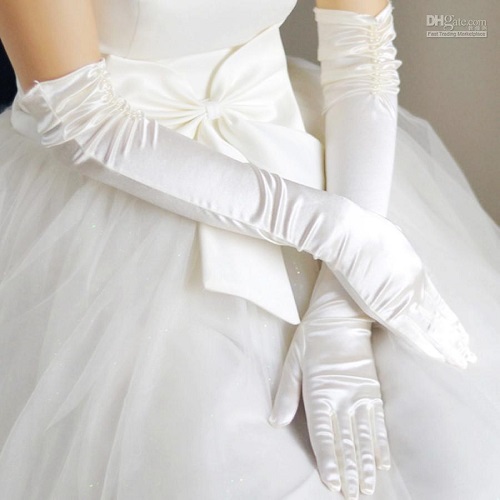 long elegant wedding gloves