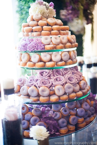 Ombre donut wedding cake