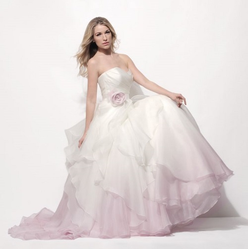pink ombre wedding dress