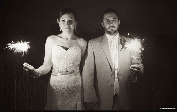 sparklers animated wedding photo