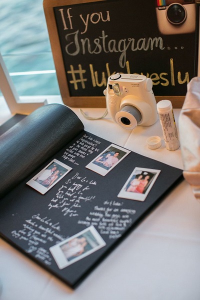 Polaroid wedding guest book