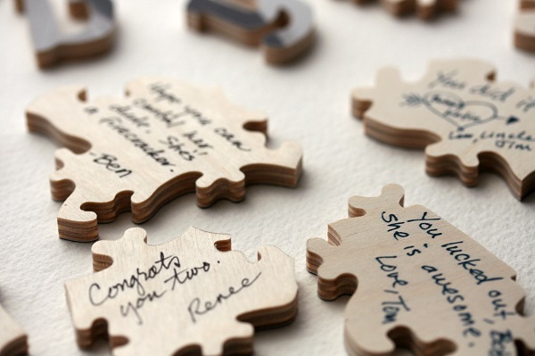 puzzle pieces wedding guest book ideas