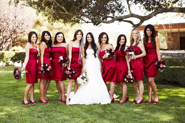 cranberry bridesmaid dresses fall wedding colors
