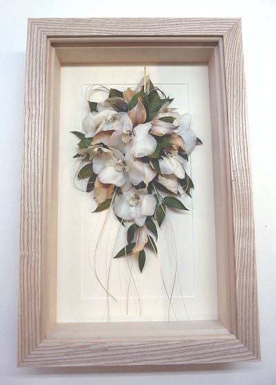 framed preserved wedding bouquet