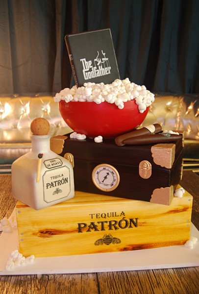 groom wedding cake patron tequila