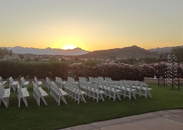 outdoor wedding venue sunset