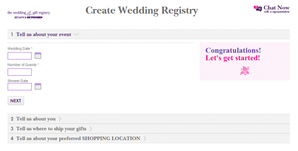 how to create an online wedding registry