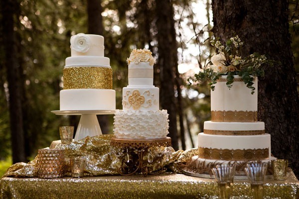 metallic wedding cakes 2015 trends