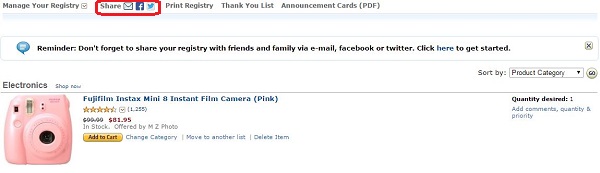 registering wedding gifts
