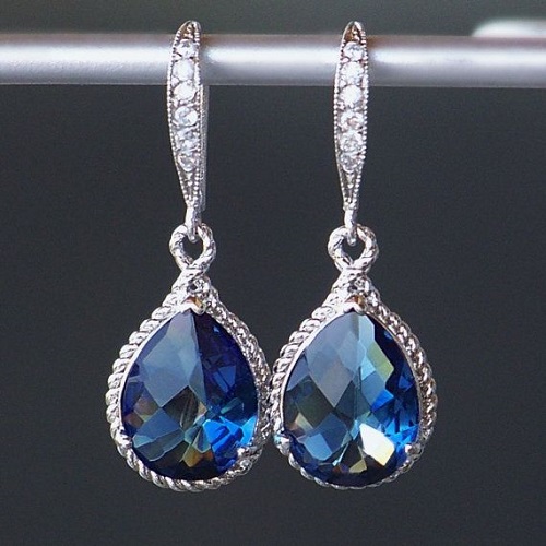 something blue wedding earrings