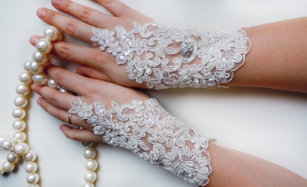something old vintage wedding bridal gloves