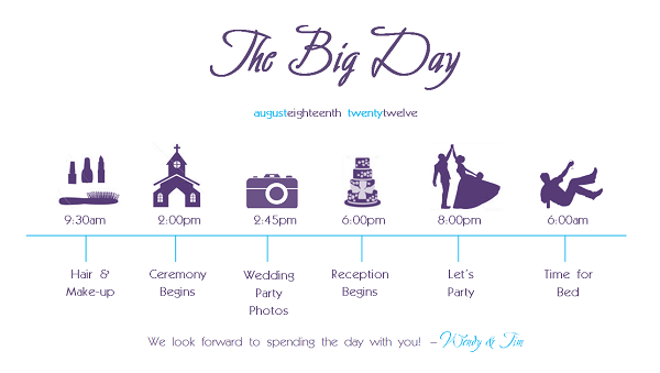 wedding day itinerary schedule