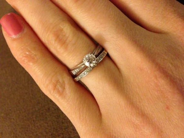 wedding ring engagement ring set