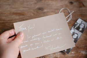 handwritten wedding thank you