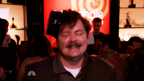 Ron Swanson excited dancing