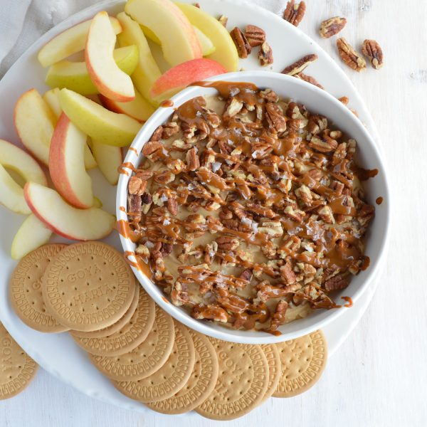 salted caramel cheesecake dip - holiday recipes.jpg